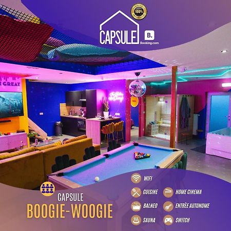 Capsule Boogie-Woogie - Jacuzzi - Sauna - Billard - Jeux - Ecran Geant - Filet Suspendu - Netflix La Louvière Exteriör bild